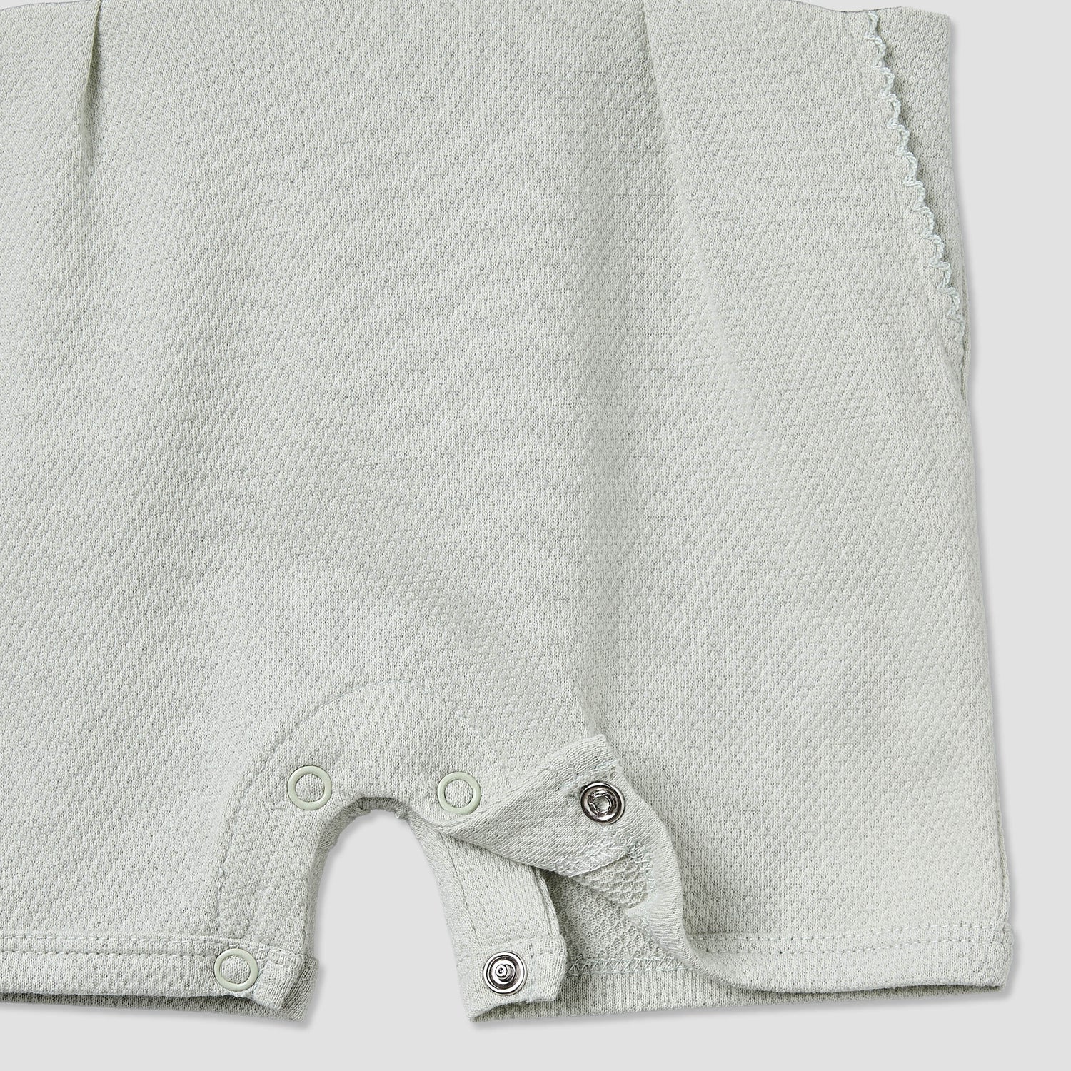 Giggles Collared Short Sleeve Romper with Snap Button Closure