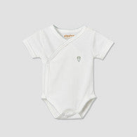 Giggles V- Neck Short Sleeves Bodysuit with Textured Pattern-undefined-image-1