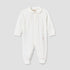 Giggles Cotton Collared Long Sleeves Sleepsuit with Snap Button Closure - White / 9-12 mths