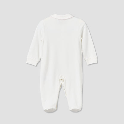 Giggles Cotton Collared Long Sleeves Sleepsuit with Snap Button Closure