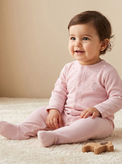 Giggles Cotton Round Neck Long Sleeves Sleepsuit with Snap Button Closure-baby-girls-clothing-nightwear-sleepsuits-image-1