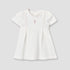 Giggles Round Neck Short Sleeves Knee-Length Dress with Hot Air Balloon Embroidery - White / 12-18 mths