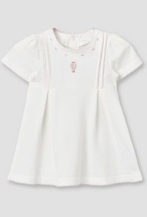 Giggles Round Neck Short Sleeves Knee-Length Dress with Hot Air Balloon Embroidery-undefined-image-1
