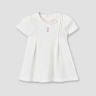 Giggles Round Neck Short Sleeves Knee-Length Dress with Hot Air Balloon Embroidery-undefined-image-1