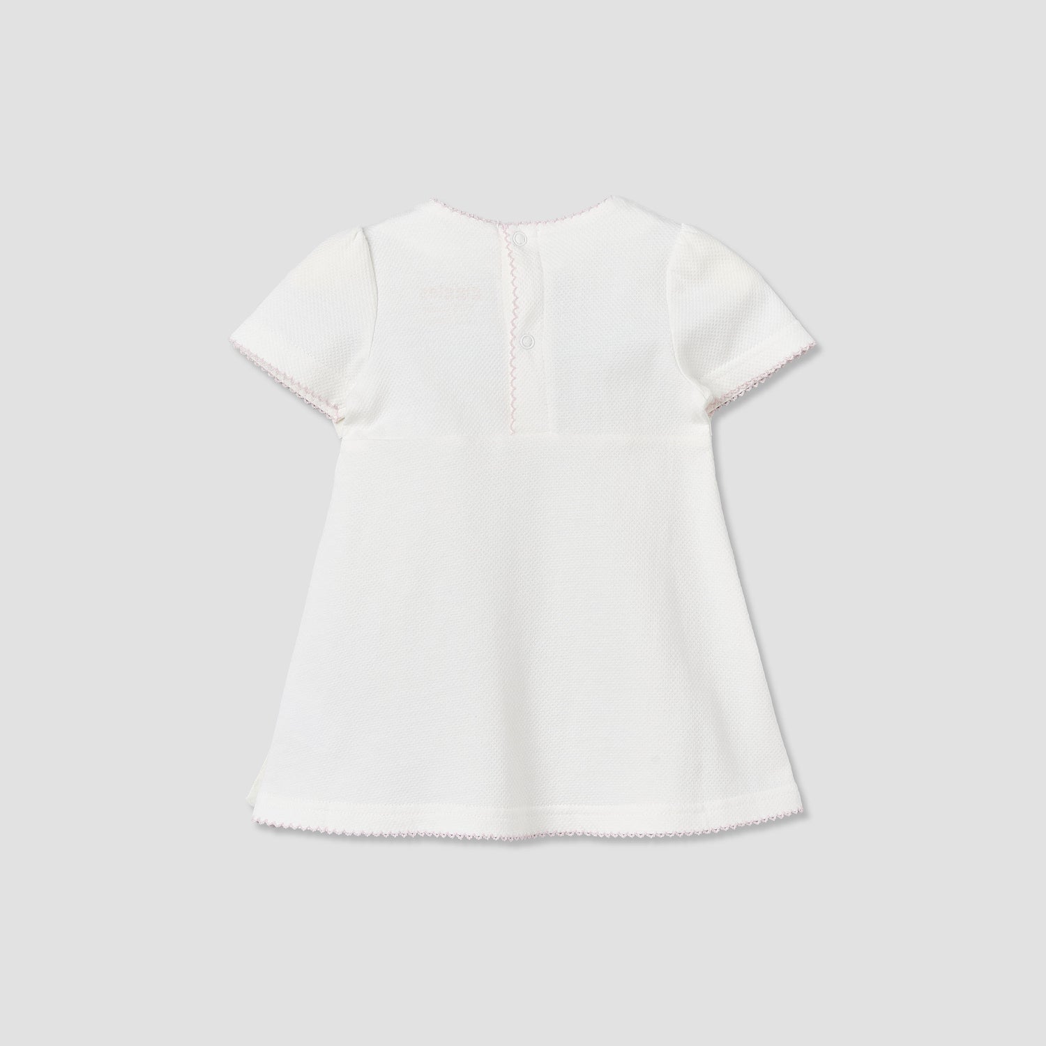 Giggles Round Neck Short Sleeves Knee-Length Dress with Hot Air Balloon Embroidery