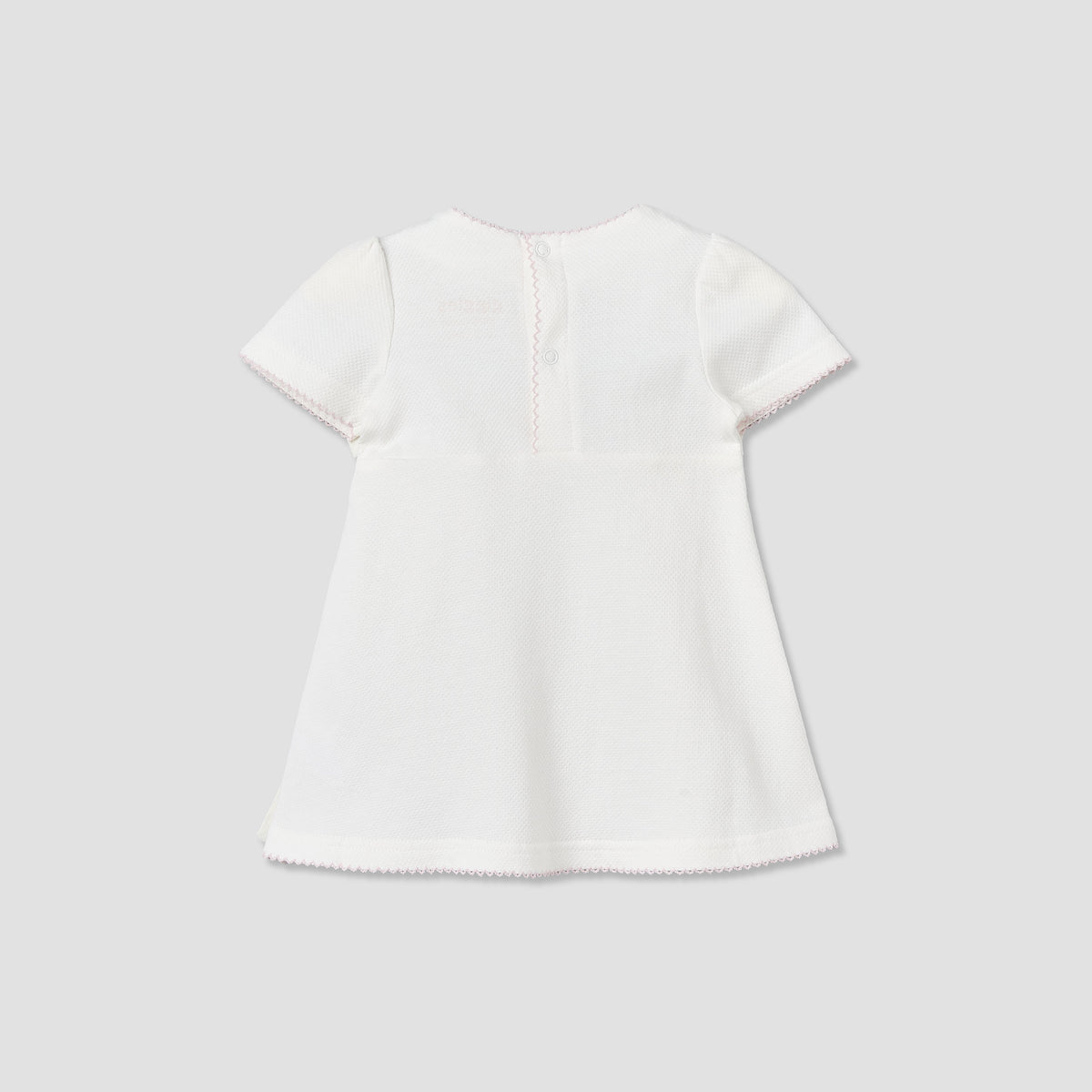 Giggles Round Neck Short Sleeves Knee-Length Dress with Hot Air Balloon Embroidery