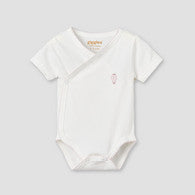 Giggles Cotton V-neck Short Sleeves Bodysuit with Textured Pattern-undefined-image-1
