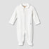 Giggles Cotton Collared Long Sleeves Sleepsuit with Snap Button Closure - White / 9-12 mths