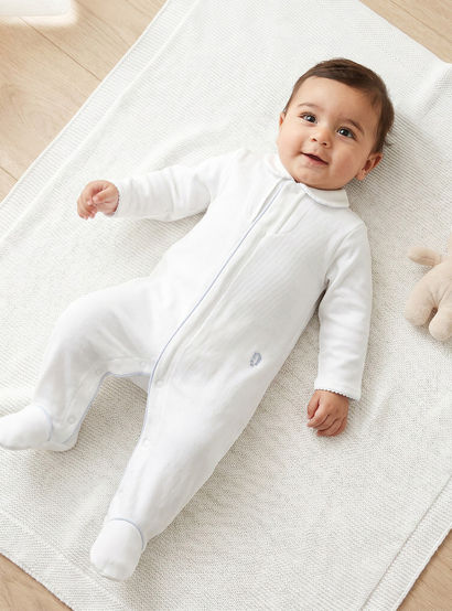 Giggles Cotton Collared Long Sleeves Sleepsuit with Snap Button Closure-baby-boys-clothing-nightwear-sleepsuits-image-1