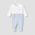 Giggles Cotton Round Neck Long Sleeves Sleepsuit with Hot Air Balloon Embroidery - Blue / 9-12 mths