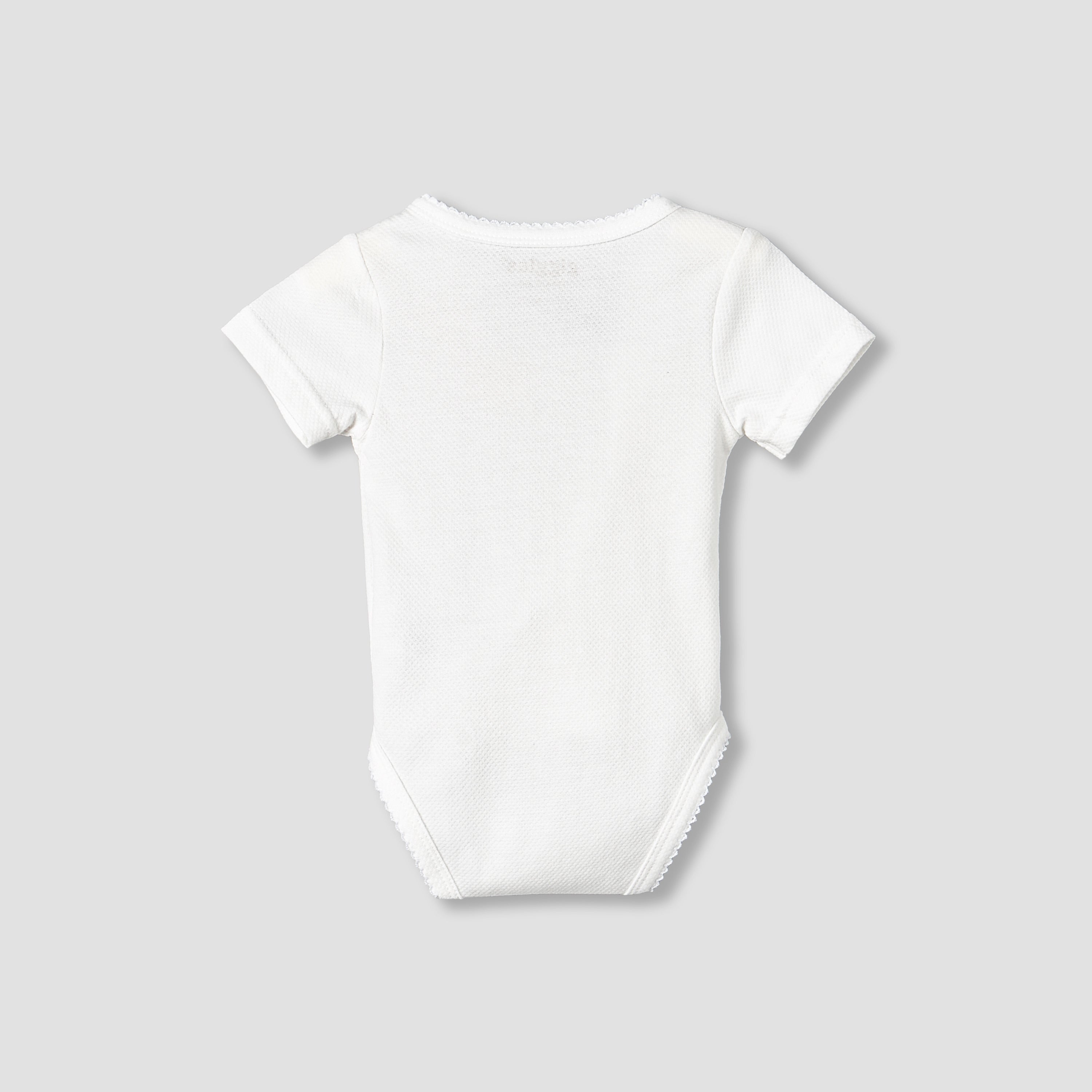 Giggles V-neck Short Sleeve Bodysuit with Snap Button Closure