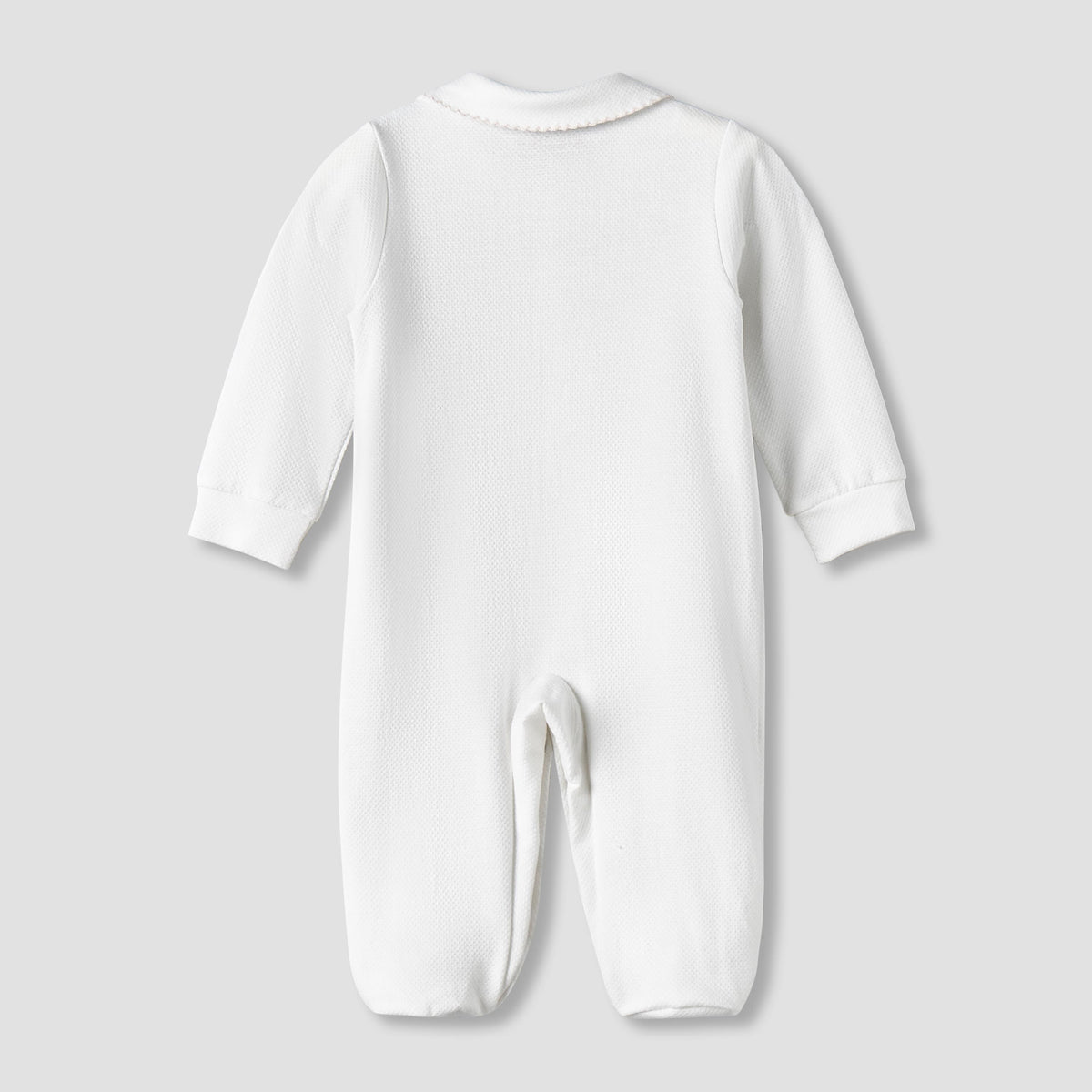 Giggles Cotton Collared Long Sleeves Sleepsuit with Snap Button Closure