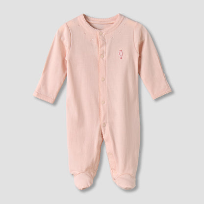 Giggles Cotton Long Sleeves Sleepsuit with Hot Air Balloon Embroidery