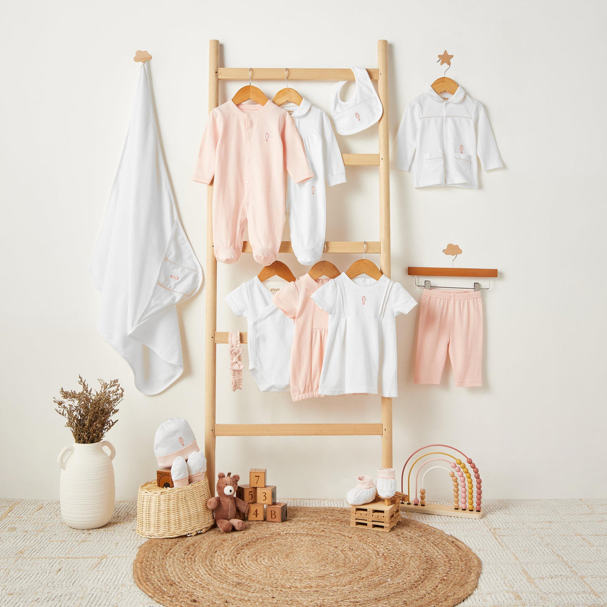 Giggles Cotton Long Sleeves Sleepsuit with Hot Air Balloon Embroidery
