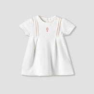 Giggles Round Neck Short Sleeves A-line Dress with Embroidery-undefined-image-1