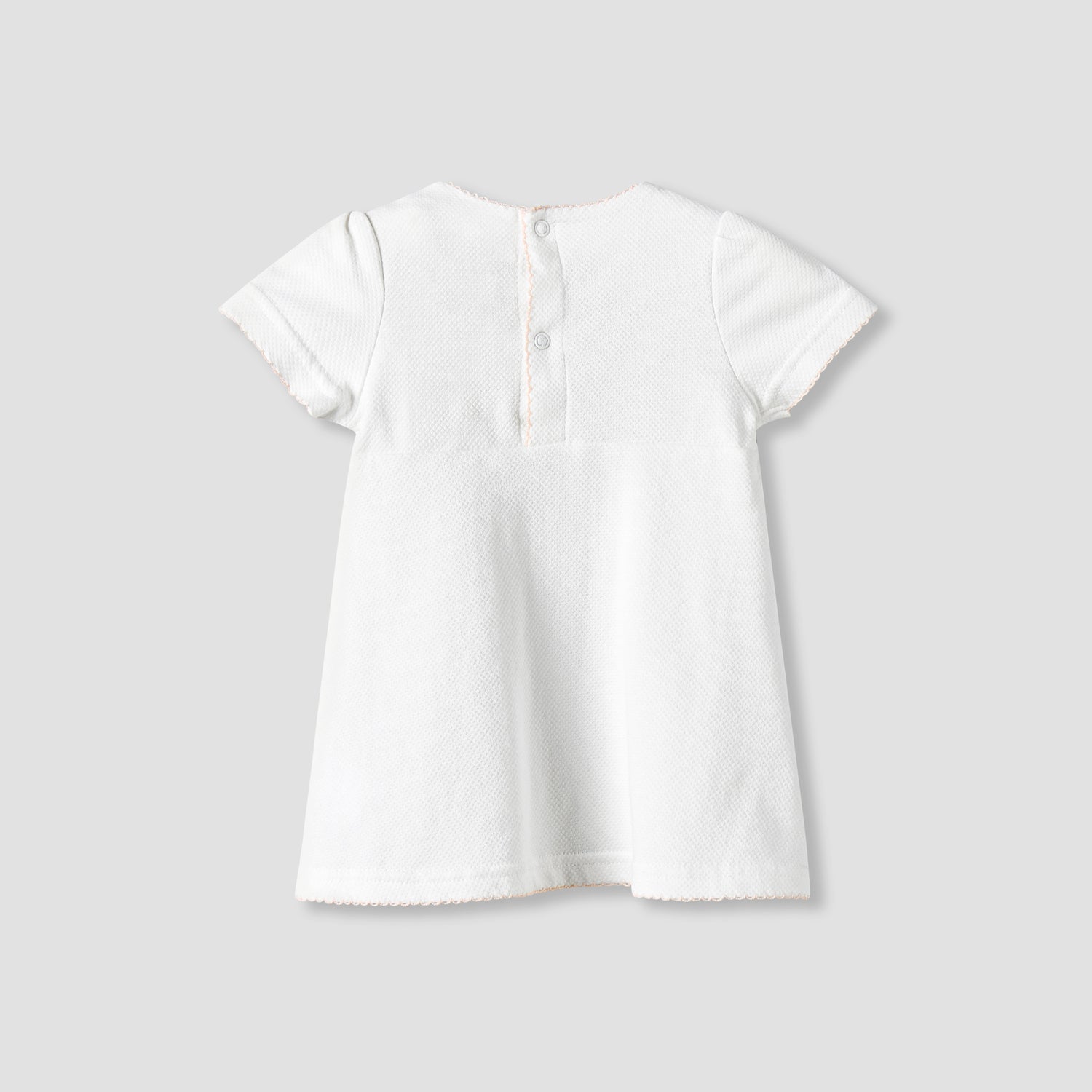 Giggles Round Neck Short Sleeves A-line Dress with Embroidery