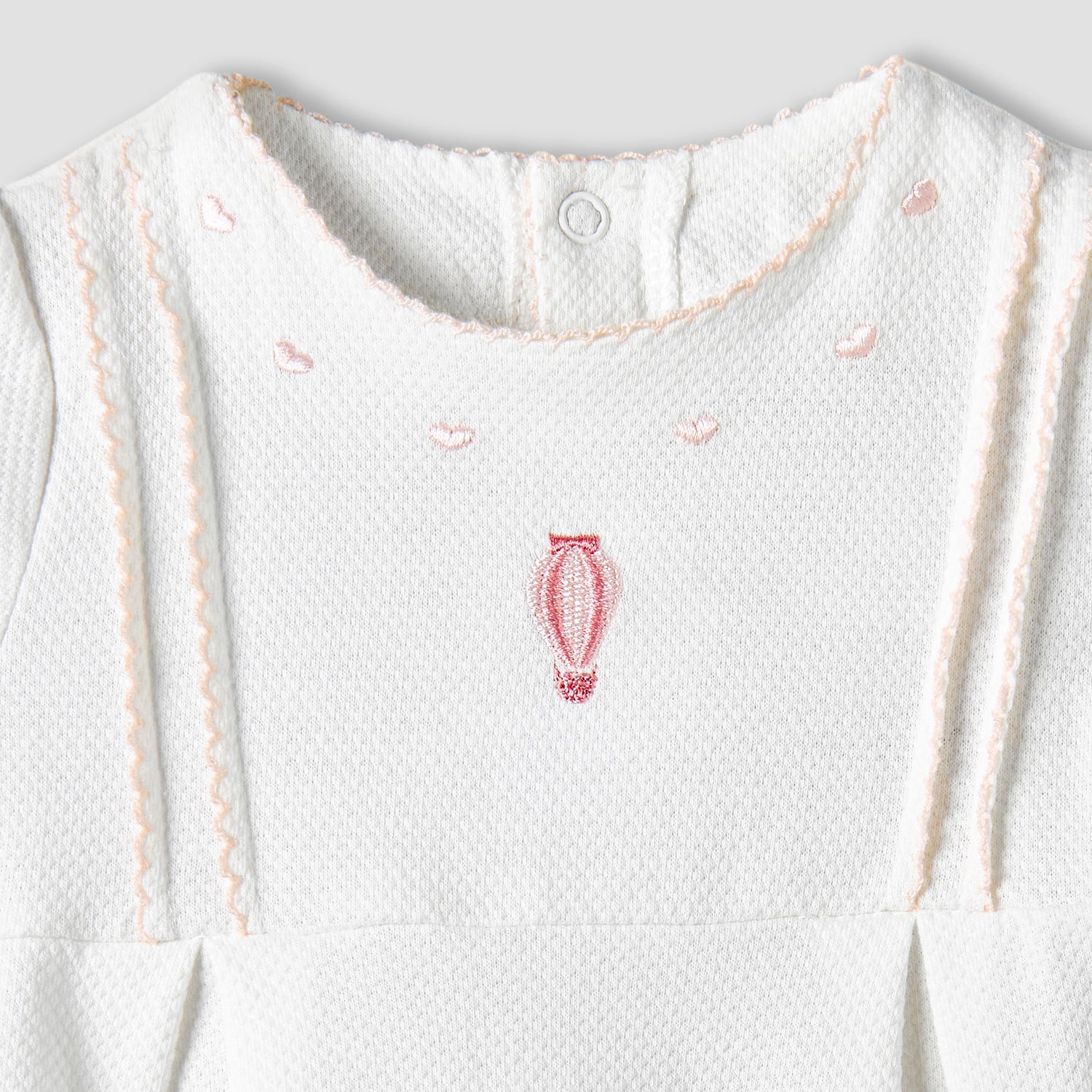 Giggles Round Neck Short Sleeves A-line Dress with Embroidery