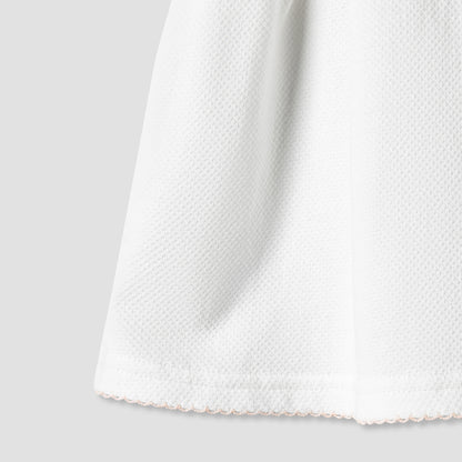 Giggles Round Neck Short Sleeves A-line Dress with Embroidery