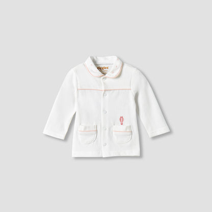 Giggles Cotton Peter Pan Collar Long Sleeves Pyjama Set with Hot Air Balloon Embroidery