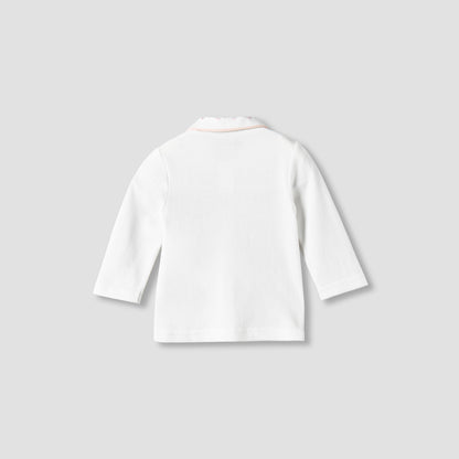 Giggles Cotton Peter Pan Collar Long Sleeves Pyjama Set with Hot Air Balloon Embroidery