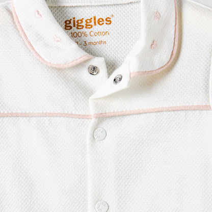 Giggles Cotton Peter Pan Collar Long Sleeves Pyjama Set with Hot Air Balloon Embroidery