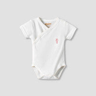 Giggles Cotton V-neck Short Sleeve Bodysuit with Snap Button Closure-undefined-image-1
