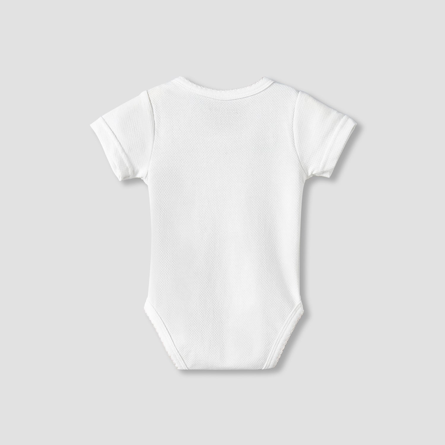 Giggles Cotton V-neck Short Sleeve Bodysuit with Snap Button Closure