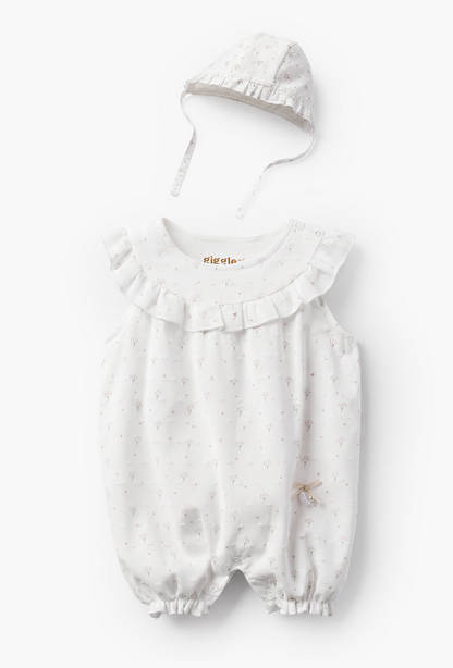 Giggles Round Neck Sleeveless Romper with Cap-undefined-image-1