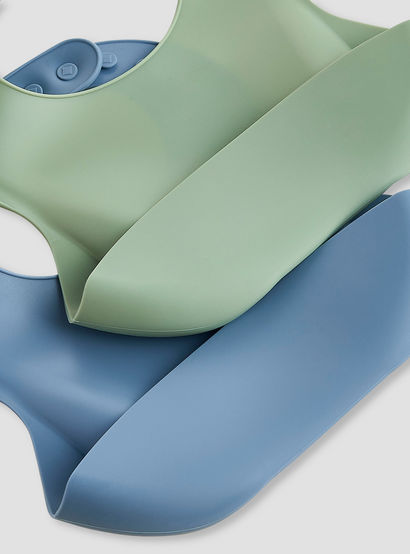 Pack of 2 Juniors Silicone Baby Bib with Food Catcher Pocket-baby-feeding-bibs-image-5