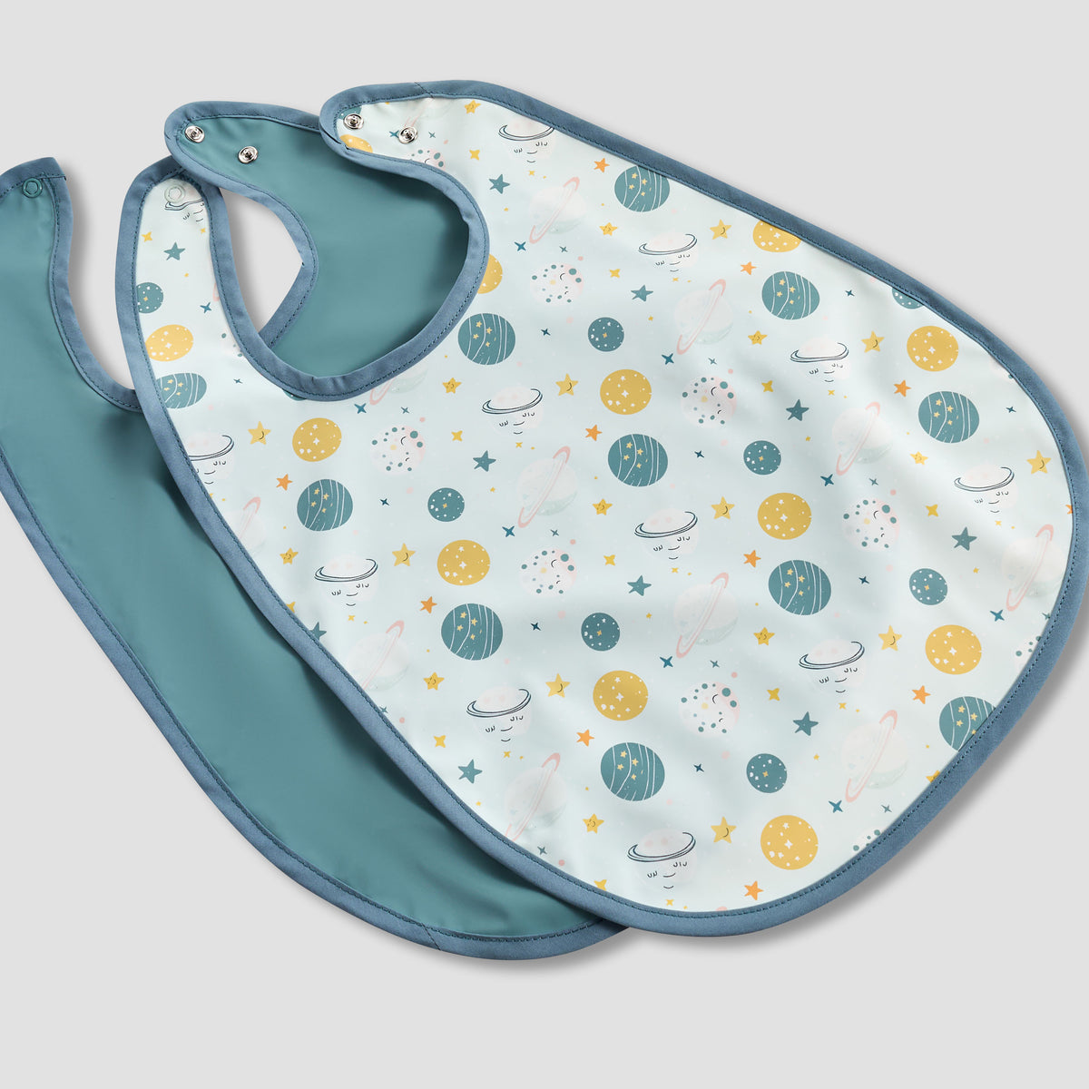 Pack of 2 Juniors Baby Bib with Snap Button Closure