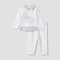 Giggles Printed Collared T-shirt and Pyjama Set-undefined-image-1