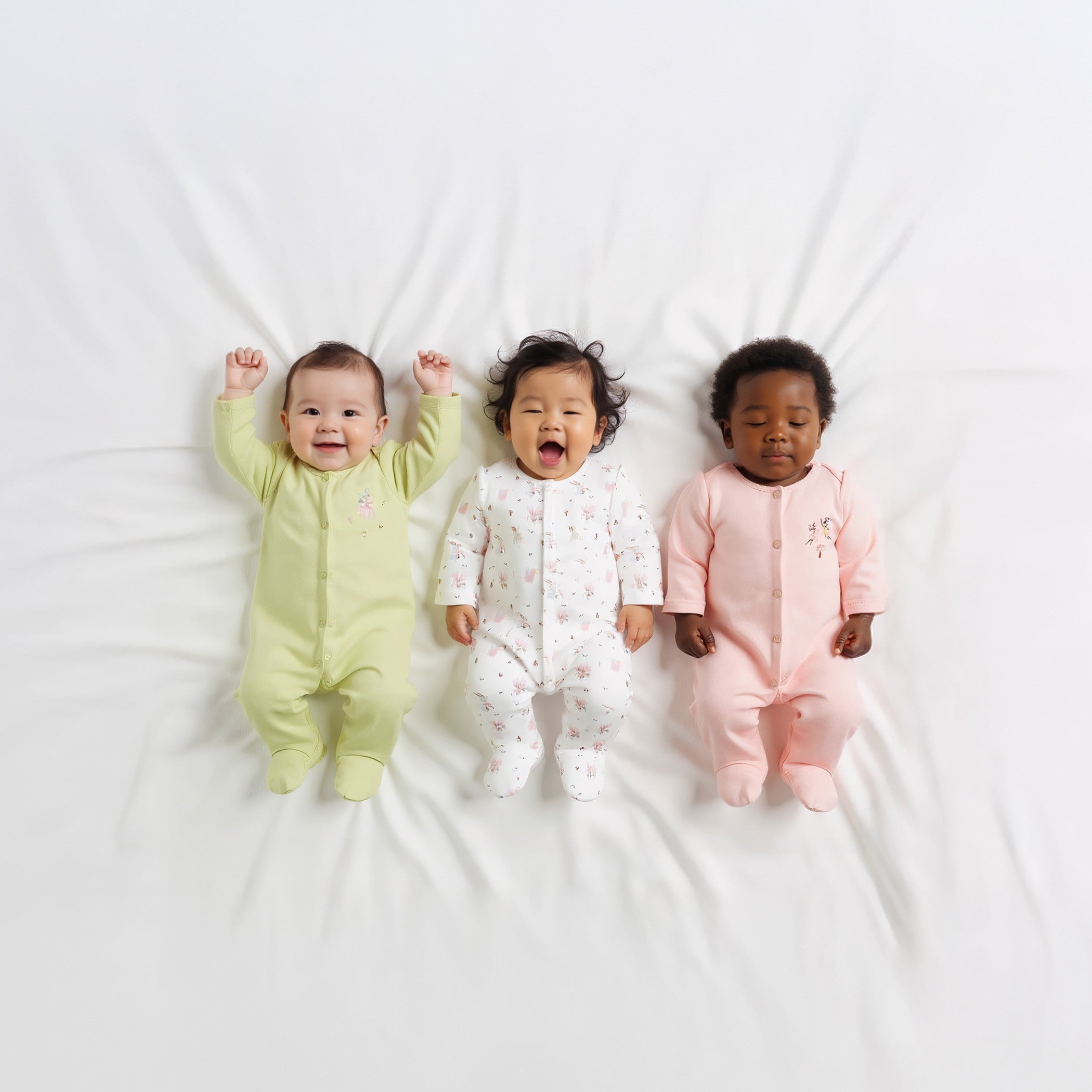Juniors Printed Closed Feet Sleepsuit with Long Sleeves - Set of 3