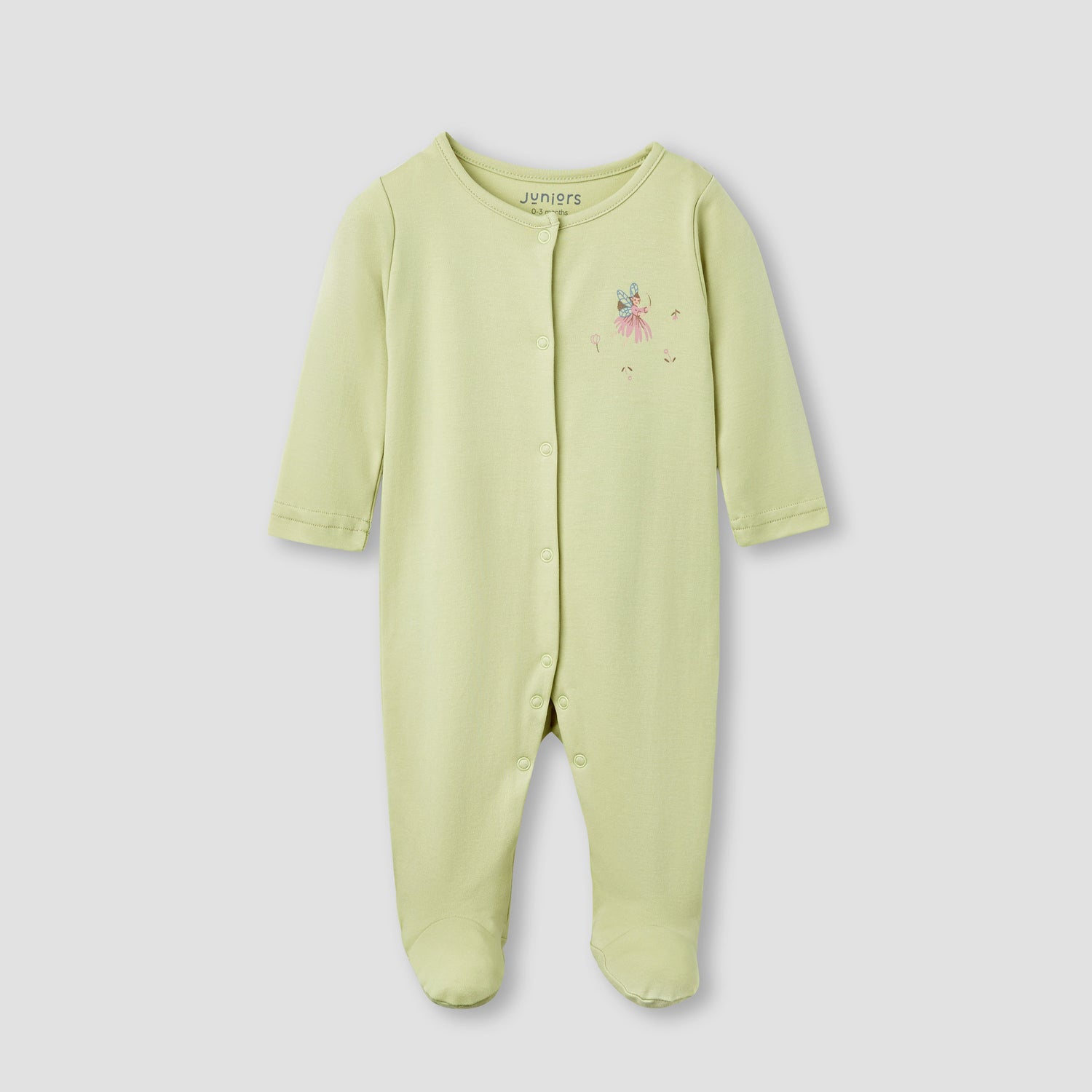 Juniors Printed Closed Feet Sleepsuit with Long Sleeves - Set of 3