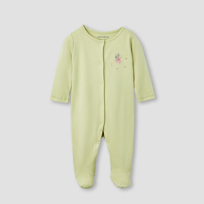 Juniors Printed Closed Feet Sleepsuit with Long Sleeves - Set of 3