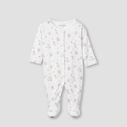 Juniors Printed Closed Feet Sleepsuit with Long Sleeves - Set of 3