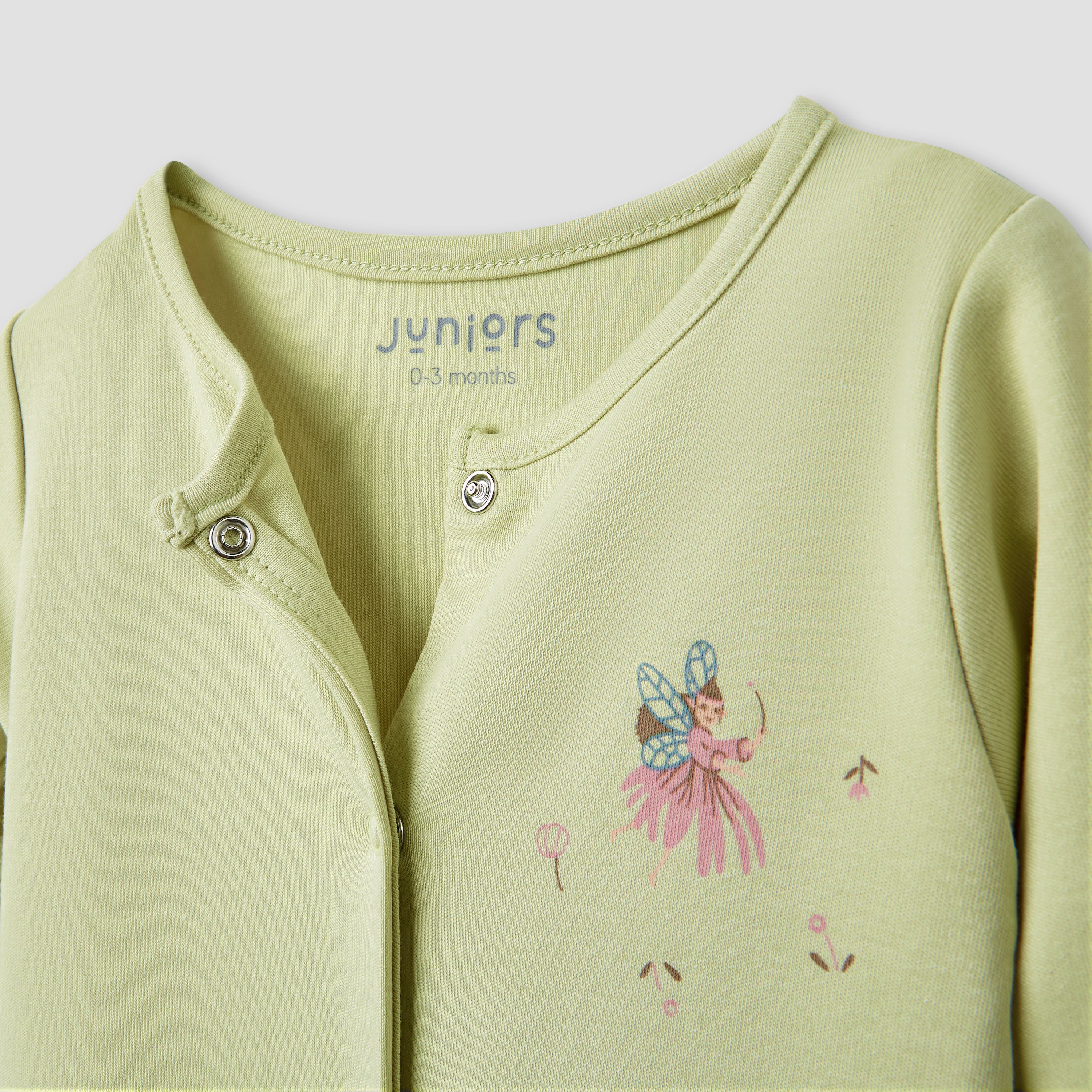 Juniors Printed Closed Feet Sleepsuit with Long Sleeves - Set of 3
