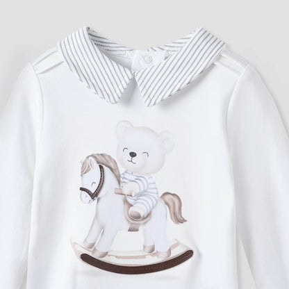 Giggles Printed Collared T-shirt and Pyjama Set