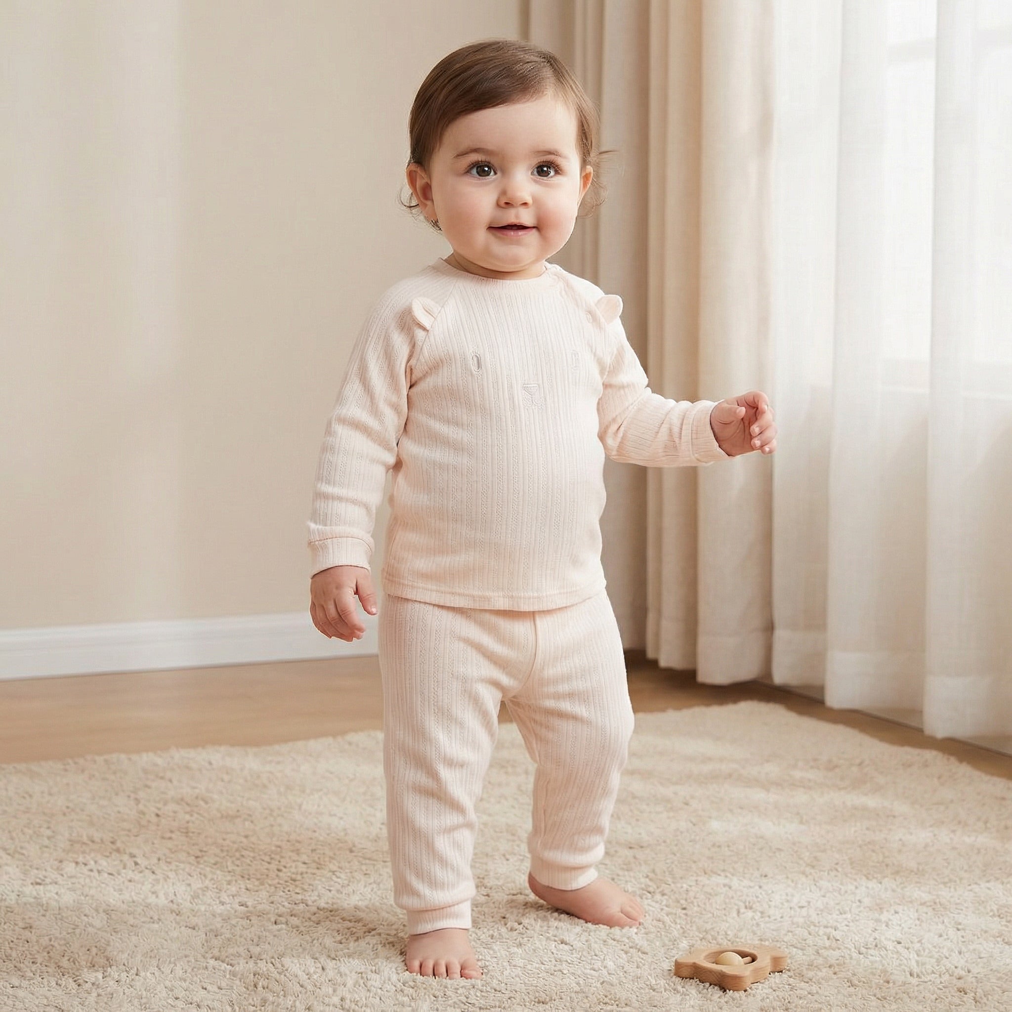 Juniors Ear Applique T-shirt and Textured Pyjama Set