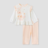 Giggles Floral Print T-shirt and Pyjama Set-undefined-image-1