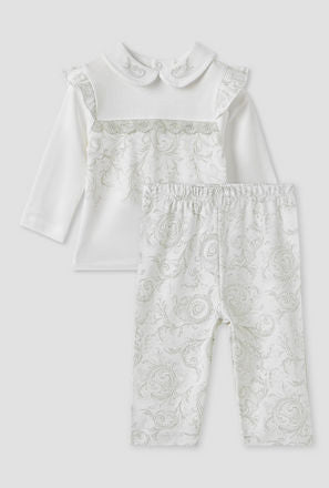 Giggles Printed Collared Top and Pyjama Set