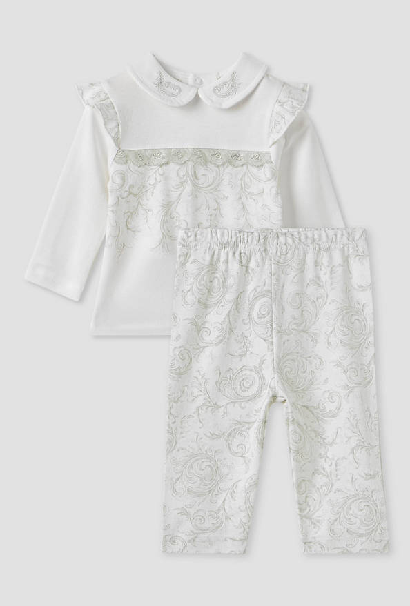 Giggles Printed Collared Top and Pyjama Set