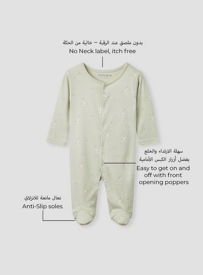 Juniors Printed Closed Feet Sleepsuit with Long Sleeves - Set of 3-baby-boys-clothing-nightwear-sleepsuits-image-3
