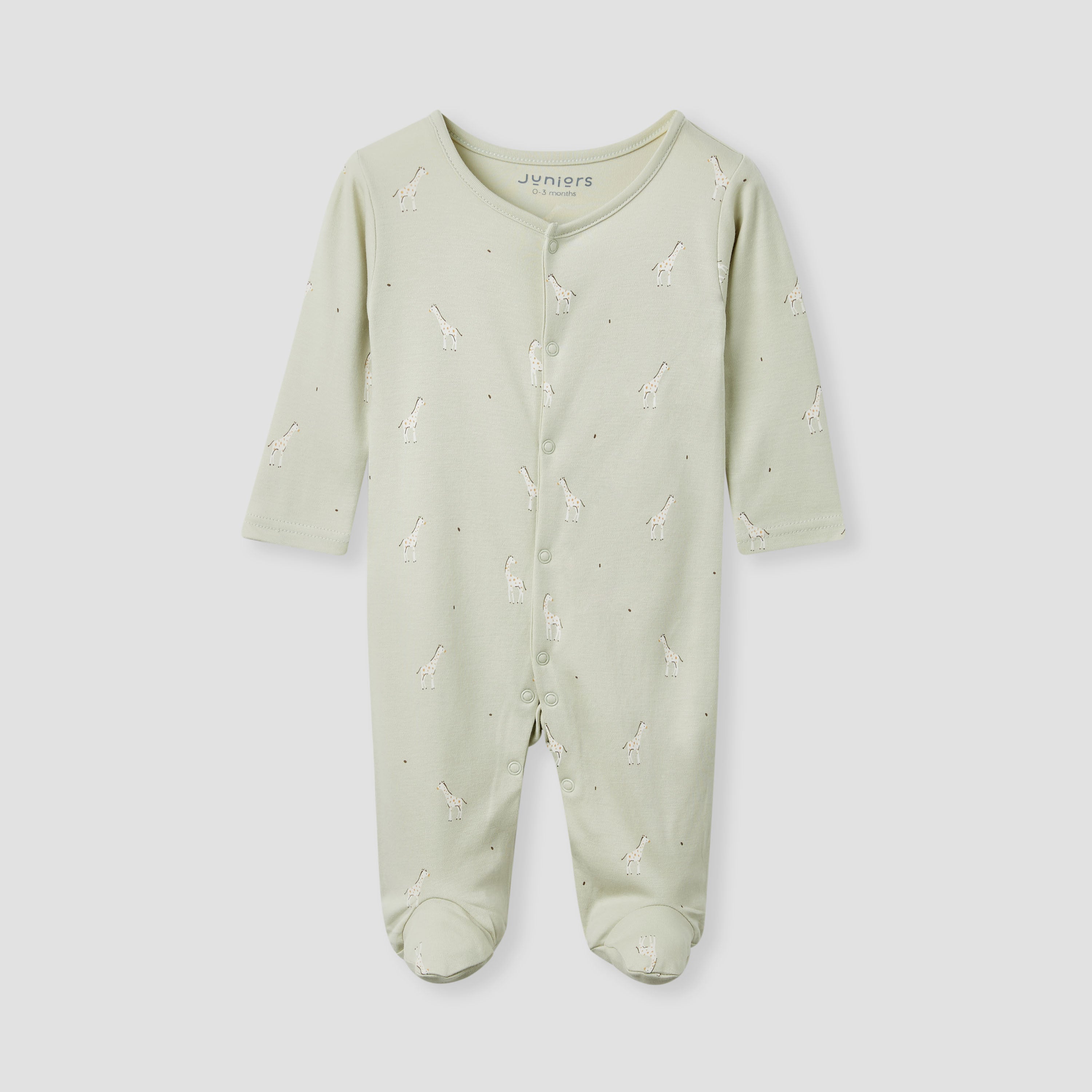 Juniors Printed Closed Feet Sleepsuit with Long Sleeves - Set of 3