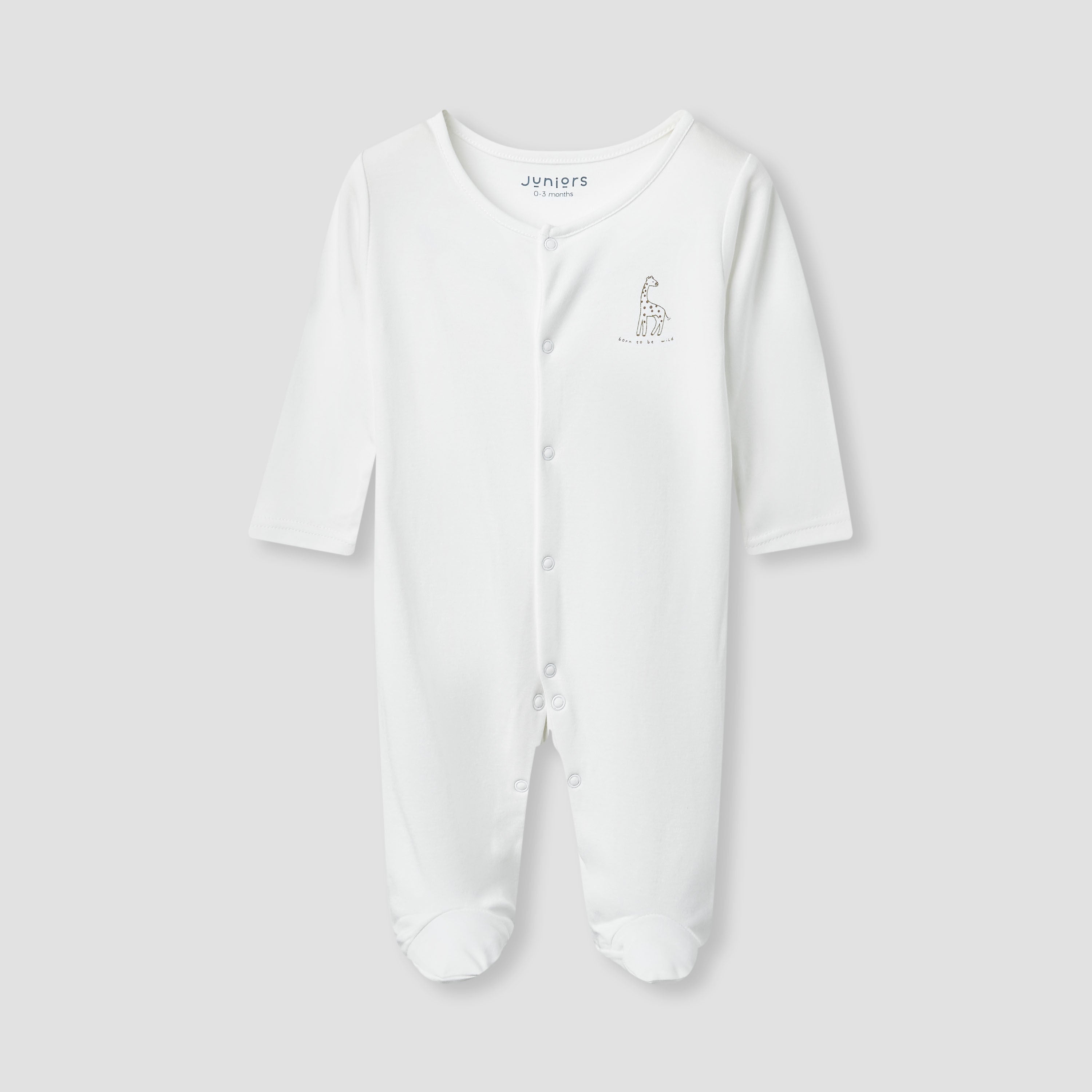 Juniors Printed Closed Feet Sleepsuit with Long Sleeves - Set of 3