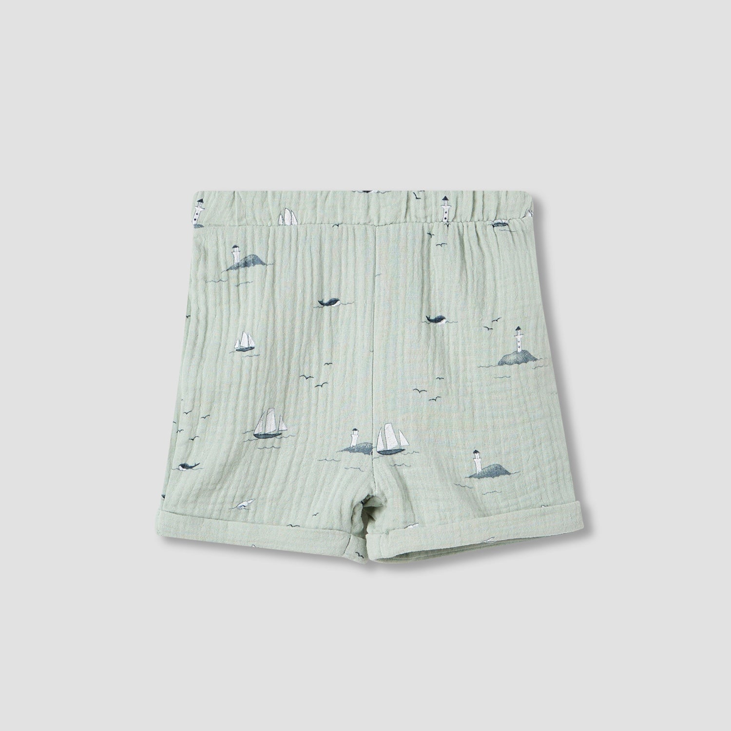 Juniors Boys Shirt and Shorts Set with Fun Print - Muslin Cotton - Short Sleeves - Collar