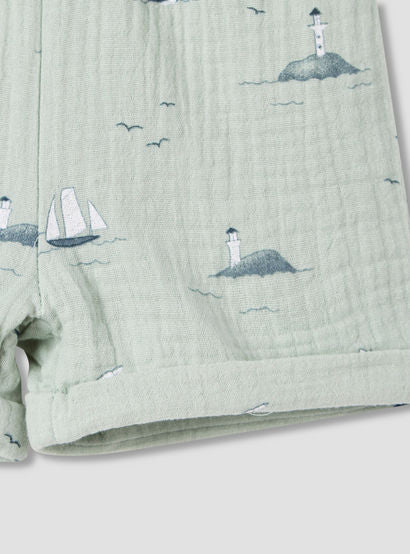 Juniors Boys Shirt and Shorts Set with Fun Print - Muslin Cotton - Short Sleeves - Collar-promo_babyshop_Buy3for99_UAE130126-image-7