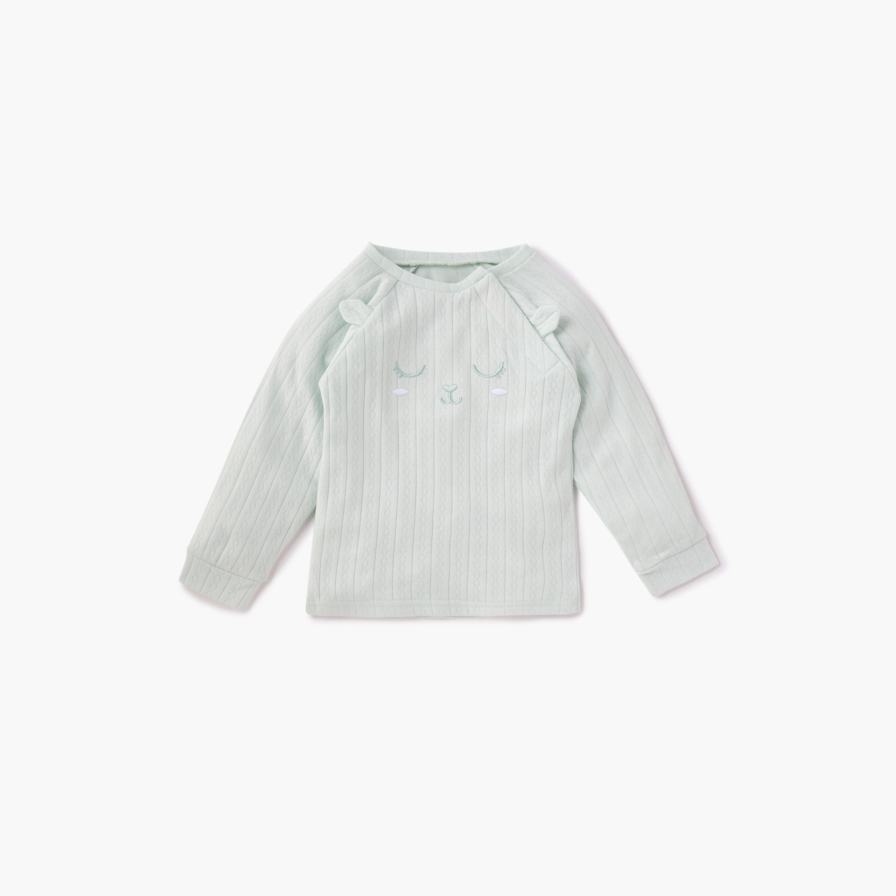 Juniors Embroidered T-shirt and Pyjama Set