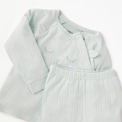 Juniors Embroidered T-shirt and Pyjama Set