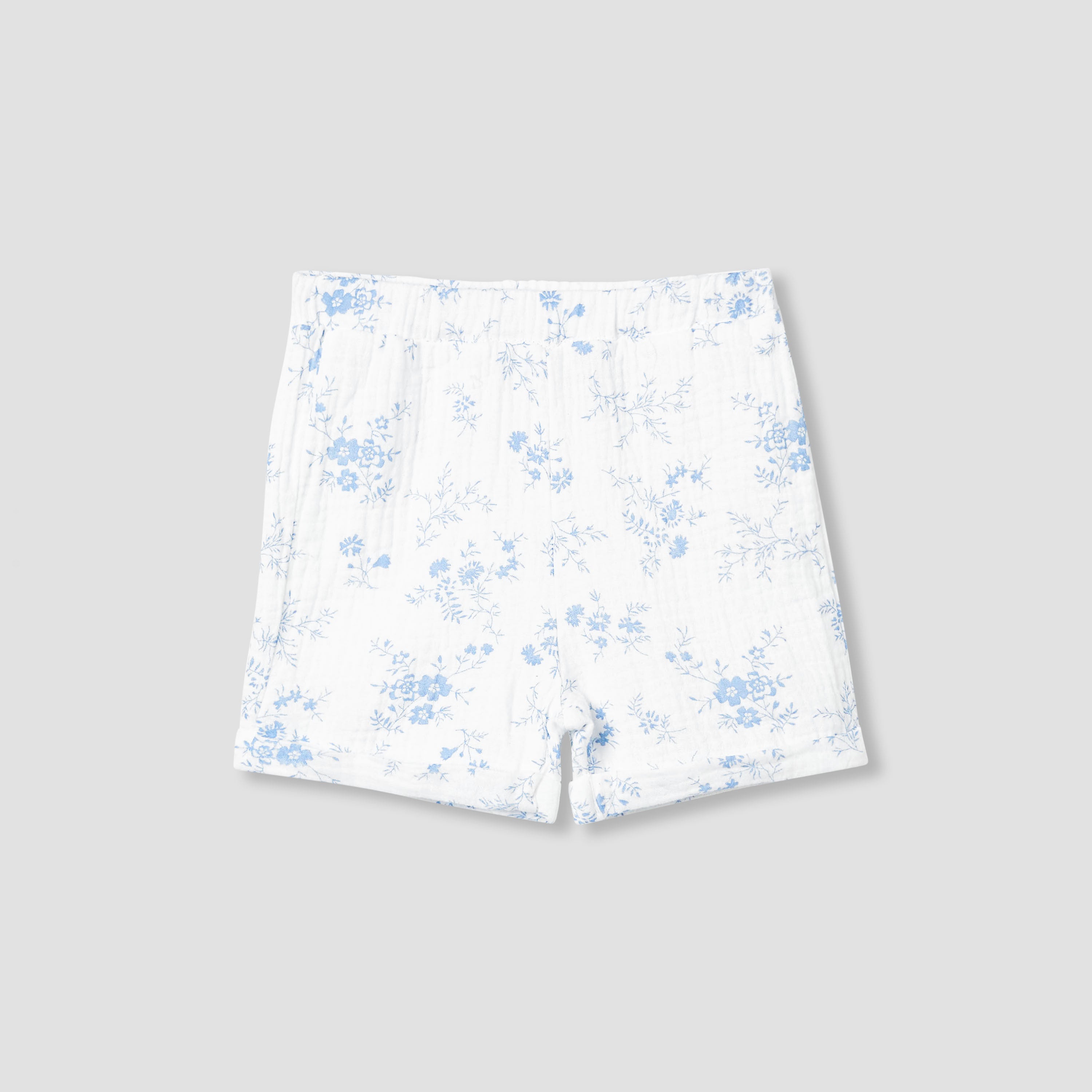 Juniors Girls Shirt and Shorts Set with Floral Print - Cotton - Short Sleeves - Collar