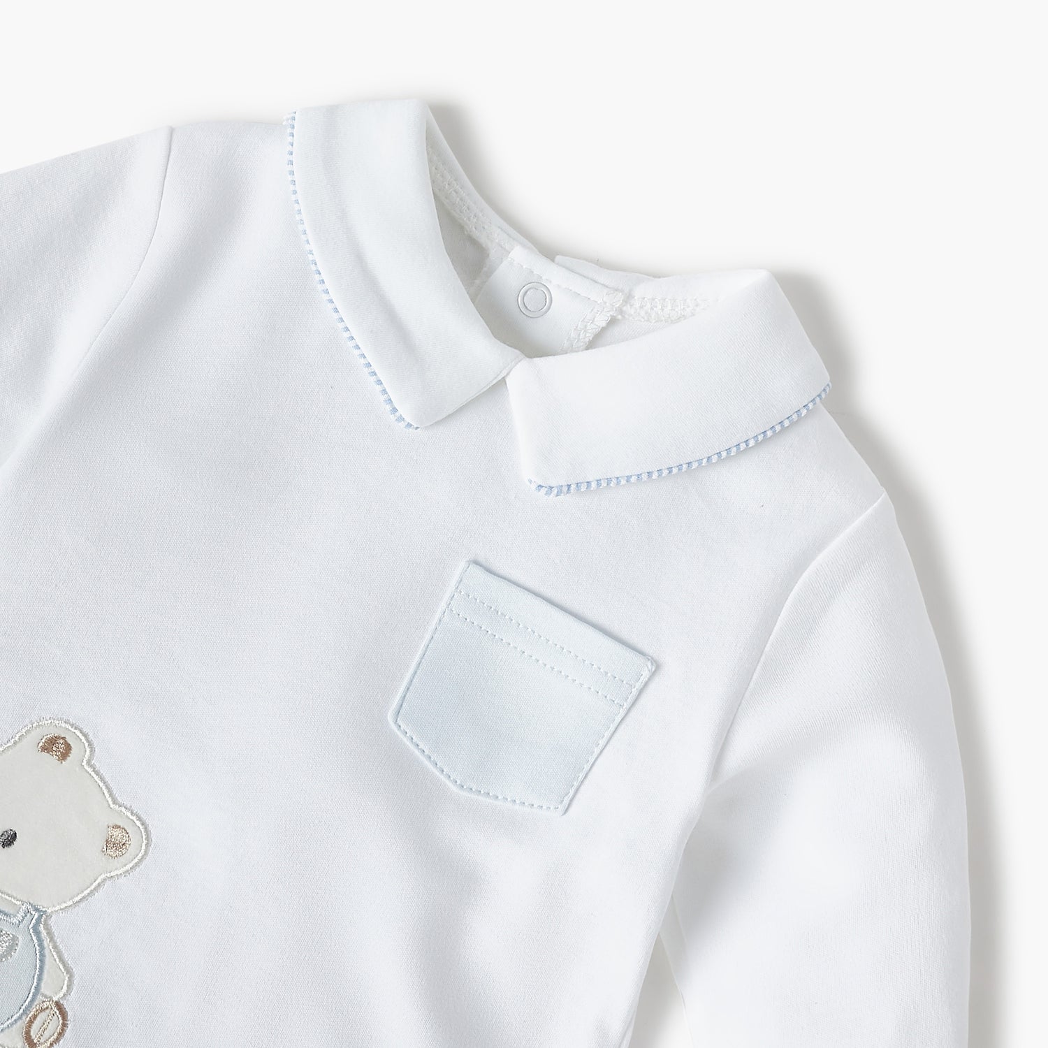 Giggles Bear Applique Long Sleeves T-shirt and Pyjama Set